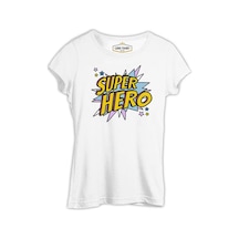 Super Hero Logo Beyaz Kadın Tshirt 001