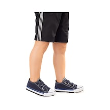 Kiko Kids Linen Cırtlı Erkek Çocuk Keten Spor Ayakkabı Lacivert
