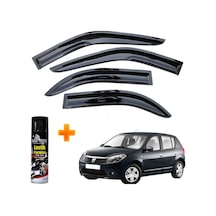Dacia Sandero Mügen Cam Rüzgarlığı 2008-2012 Arası 4 Lü Takım +500ml Lastik Parlatıcı