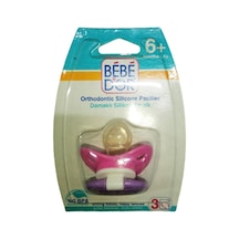 Bebedor 6+ Ay Damaklı Silikon Emzik 133Pembe Bağlatı Beyaz Sap Le Beyaz