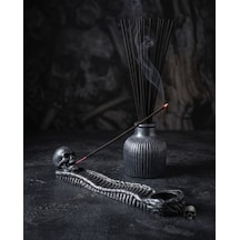 Tedisanat Gotik İskelet Temalı Kuru Kafa Çubuk Tütsü Kayığı
