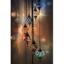 Dekoratif Mozaik Lamba 7 Li Lambader Dekoratif Köşe Lambası Gece Lambası