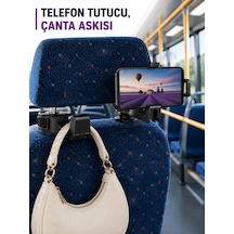 Araç İçi Telefon Sabitleyici Ve Koltuk Arkası Çanta Askılığı - Lisinya