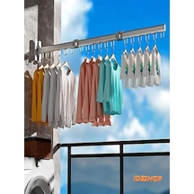 Elbise Kurutma Askısı, Katlanabilir Balkon, Çamaşırhane, Banyo Al Gri