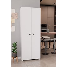 150 Cm 2 Kapaklı 5 Raflı Çok Amaçlı Mutfak Dolabı Kiler Düzenleyici Organizer Ve Erzak Dolabı Beyaz