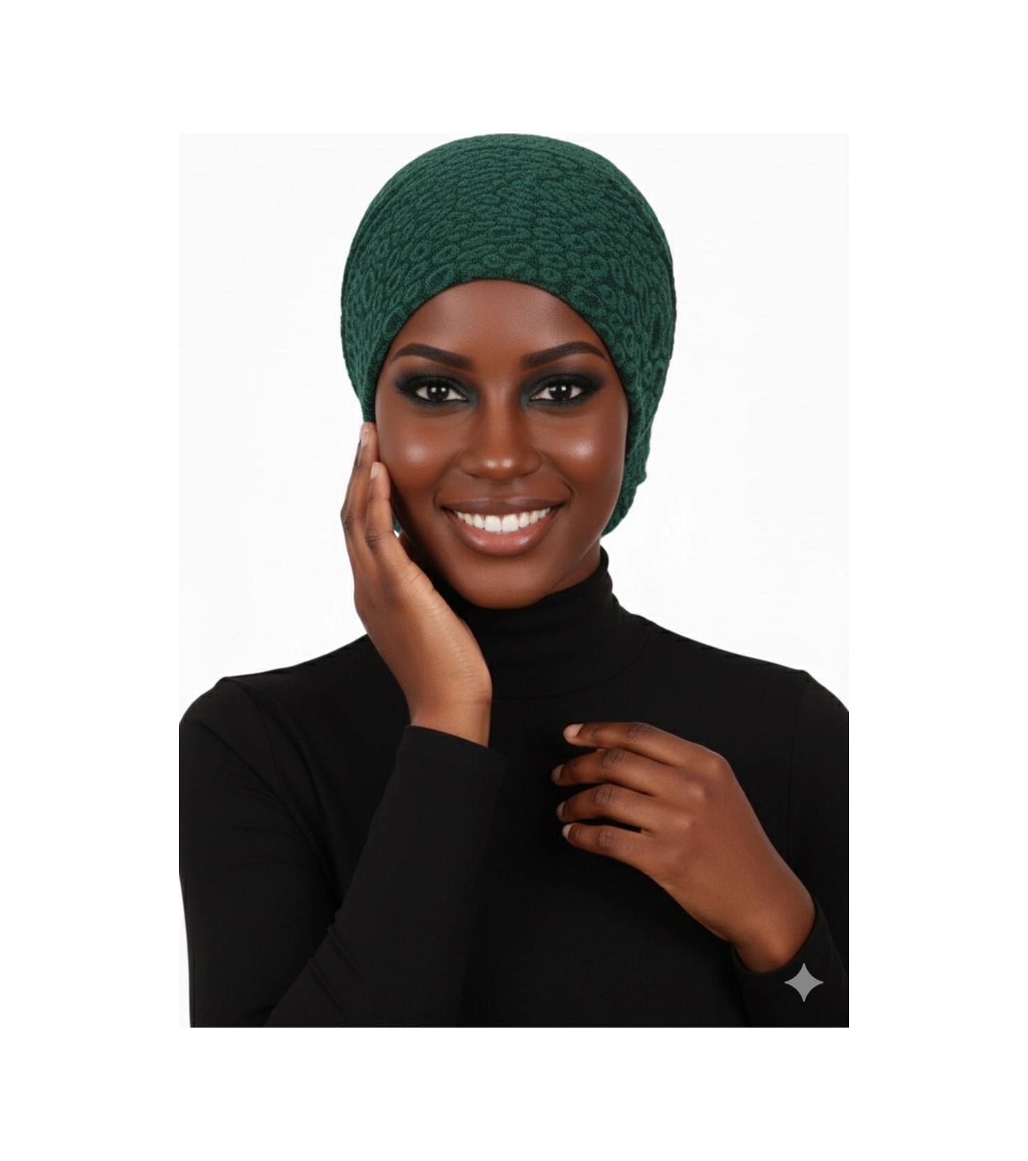 Topuzlu Brokar Hürrem Rengi Hazır Türban Tesettür Bone Hürrem