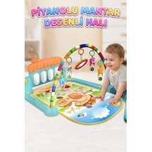 Babycim Piyanolu 3'ü 1 Arada Oyun Halısı Müzikli Işıklı Aynalı Eğitici Aktivite Oyun Halısı