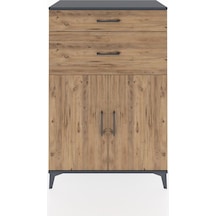 Hyperion Dolap 2 Raflı 2 Çekmeceli 2 Kapaklı 88x44x134 Antrasit-çam Antrasit