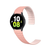 Mobilteam Galaxy Uyumlu Watch 6 40mm Krd-111 20mm Çizgili Desenli Silikon Kordon-pembe