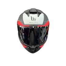 Mt Helmets Targo S Şeffaf Vizörlü Kapalı Motosiklet Kaskı Antrasit - Beyaz - Kırmızı