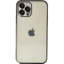 Apple Uyumlu iPhone 12 Pro Kılıf Kamera Korumalı Lensli Silikon Siyah\