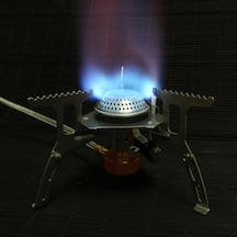 Vkemall Özel Kamp Ocağı Seti: Entegre Ocak Başlığı Cr-8c + 9 Parçalı Ön Cam Ws-9 + Adaptör Gt-1 Gümüş