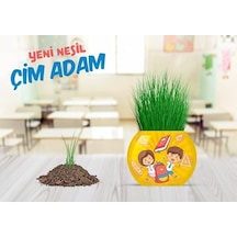 Yuup Okul Temalı Çim Adam 6'lı Set Çocuklar İçin Eğitici Ve Eğlenceli Bitki Yetiştirme Kiti