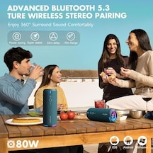 W-kıng D320 Bluetooth Hoparlör, 40w 360 Surround Boombox, 24 Saate Varan Çalma Süresi, Ip67, Kablosuz Stereo Tws, Powerbank/tf/aux/bluetooth5.3, Ses Bombası