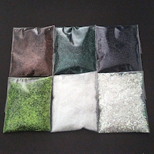 Toz Sim Glitter Epoksi Reçine Nail Art 15 Gram X 6 Renk 90 Gr