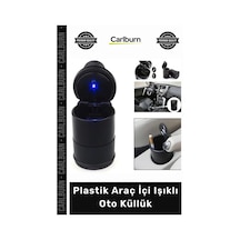 Küllük Yanmaz Kırılmaz Kapaklı Duman Koku Önleyici Premium Siyah Plastik Araç İçi Işıklı Oto Küllük