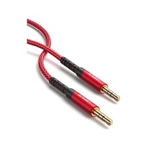 Jsaux Profesyonel Hifi Stereo Ses Kablo 3,5 Mm To 3.5mm Trs Uzatma Aux Kablosu 3 Metre 1 adet Cm0004 Kırmızı - Siyah