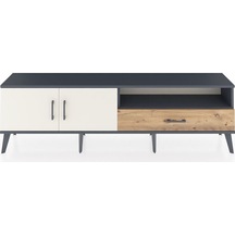 Arges Tv Ünitesi 2 Raflı Tek Çekmeceli 2 Kapaklı 176x30x51 Antrasit-aytaşı/çam Aytası/atlas Çam