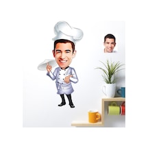 Kişiye Özel Bay Chef Karikatürlü Duvar Sticker 50X70CM 4