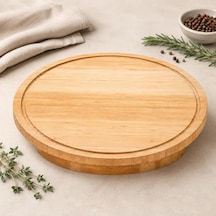 25 Cm Bambu Yuvarlak Kesim Panosu, Kesme Tahtası Ve Sunum Tabağı Diğer