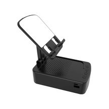 "3'lü Katlanır Masaüstü Telefon Standı - Bluetooth Hoparlör & Şarj Çıkışlı, 1500mah Pil" Siyah Siyah