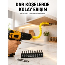 12 Li Akrobat Bits Vidalama Seti Esnek Uç Çok Yönlü Kullanım Yeni Nesil 04242178