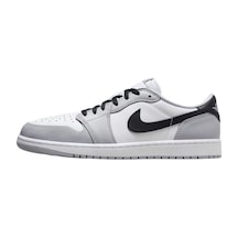Nike Air Jordan 1 Retro Low Og Leather Unisex Sneaker Hakiki Deri Unisex Günlük Spor Ayakkabı Beyaz Gri Beyaz - Gri