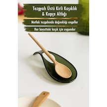 Akrilik Koyu Yeşil Tezgah Üstü Kirli Kaşıklık & Kepçe Altlığı Akrilik Yeşil Diğer
