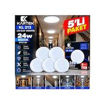 Kartek Kl 213 24w Led Glop Armatür 5'li Paket 6500k Beyaz Işık 35 Cm Sıva Üstü Tavan Armatürü - 941484953 Diğer