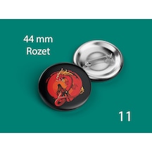 44 Mm Buton Rozet İğneli Çanta Kıyafet Rozeti Ejderha Ve Kadın Çok Renkli
