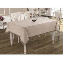 Gülce Dantelli Yemek Masası Örtüsü Bej 160X220