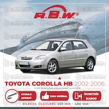 Rbw Toyota Corolla Uyumlu Hb 2002 - 2006 Ön Muz Silecek Takımı