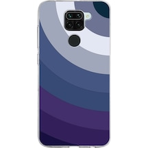 Printify Xiaomi Redmi Note 9 Uyumlu Kapak Renk Cümbüşü Tasarımlı Şeffaf Silikon Kılıf Mavi