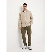 LTB Keten Relaxed Fit Bej Gömlek