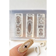 İnce Nail Art Silikon Kalıp 3d Nail Art Desen Kalıbı, Tırnak Süsleme Desen Charm Tırnak Çarm 52