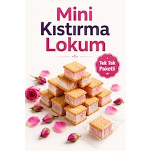 Mini Bisküvi Arası Kıstırma Lokum Güllü Lokum Tek Tek Paketli Lokum 500 Gr