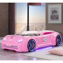 Odacix Arabalı Yatak, Pink Cooper Full Ledli Arabalı Yatak