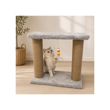 Kedi Tırmalama -kedi Oyun Alanı-peluş Kumaş Kaplı Kedi Yatağı Gri