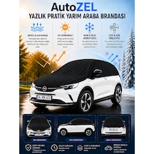 Citroen Berlingo Uyumlu Yazlık Pratik Yarım Araba Brandası Uv Korumalı Nefes Alan Kumaş- 2008-2011 Siyah