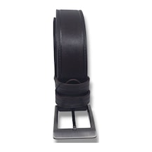 Zerhan 850 Erkek Koyu Kahve Hakiki Deri Kumaş Kot Kemeri 4 Cm Koyu Kahve