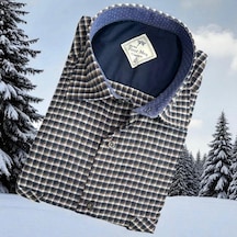 Klasik %100 Cotton Uzun Kollu Terletmeyen Kışlık Flanel Kumaş Çok Renkli Gömlek Regular Kalıp -10503 Çok Renkli