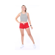 Toontoy Kids Toontoy Kadın Beli Lastikli Crop Şort Kırmızı