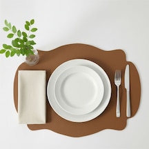 2 Adet Çift Yüz Kenar Dikişli Vizon Deri Amerikan Servis As00120-33x44 Cm Supla Kahverengi