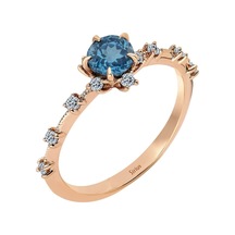 Sirius Pırlanta Ve London Blue Topaz Taşlı Vintage Yüzük 0847R000