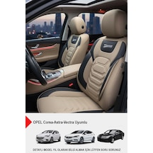 Titanyum Serisi Lüks Keten Üniversal Oto Koltuk Kılıfı Opel Corsa-astra-vectra Uyumlu Bej