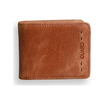 Guard Leather Guard Antik Taba Spor Özel Dikiş Desenli Deri Erkek Cüzdanı Çok Renkli