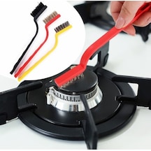 3 Parça Tel Fırça Detaylı Temizlik Seti Çok Renkli