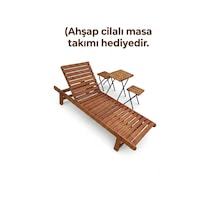 H-a Bahçe Meşe Ahşap Şezlong-ayarlanabilir Sırt Dayamalı,zımparalı Ve Cilalı ,bahçe Ve Havuz Şezlongu Kahverengi