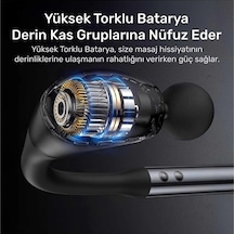 4 Başlıklı Uzun Saplı Ergonomik Profesyonel Sporcu Masaj Tabancası Sarı