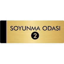 Metal Yönlendirme Levhası, Departman Kapı Isimliği Soyunma Odası 2 10x20 Cm Altın Renk
